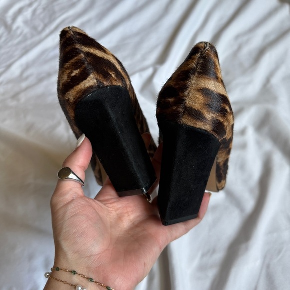 Vince Camuto Leopard Cow Hair Block Heel Pumps – Size 6 - Picture 2 of 6